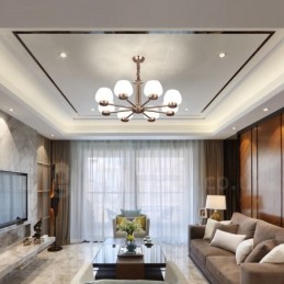 8 ライト モダン コンテンポラリー シャンデリア ガラス シェード付き