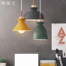 1 ライト モダン コンテンポラリー スチール ペンダント ライト、アルミ合金シェード付き