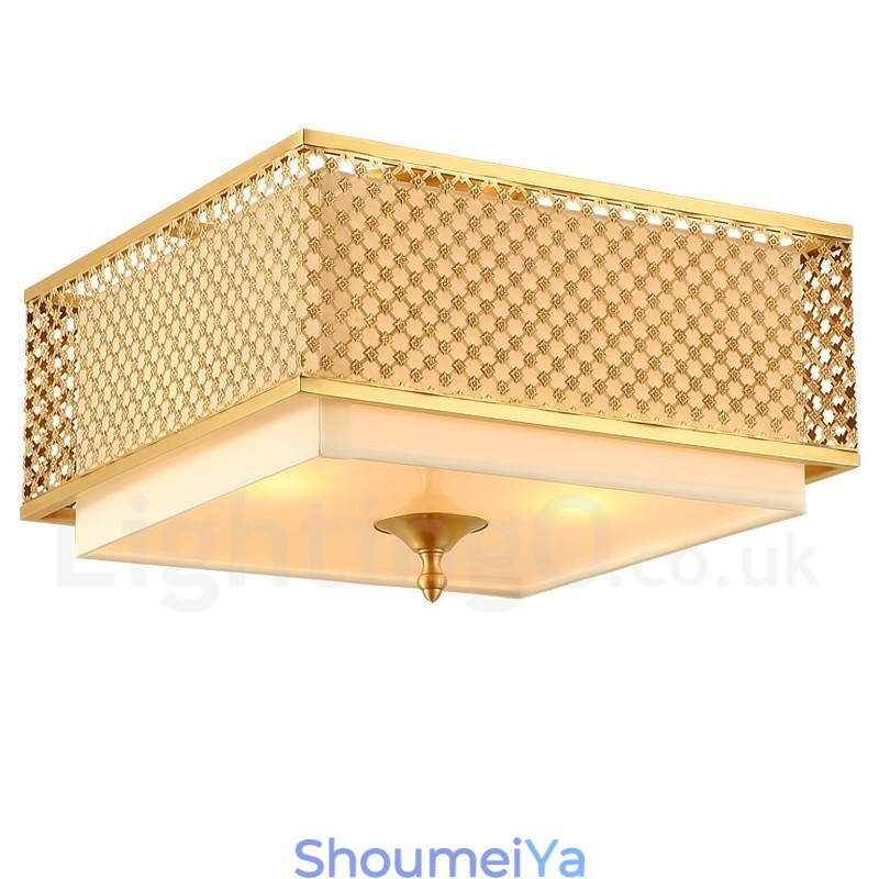 4 ライト レトロ 素朴 高級 真鍮 ペンダント ランプ シャンデリア ファブリック シェード付き