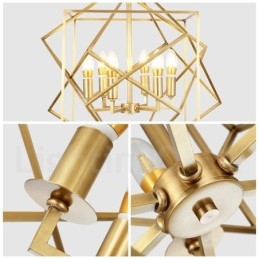 6 ライト レトロ 素朴 高級 真鍮 ペンダント ランプ シャンデリア