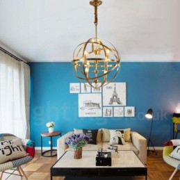 8 ライト レトロ 素朴 高級 真鍮 ペンダント ランプ シャンデリア