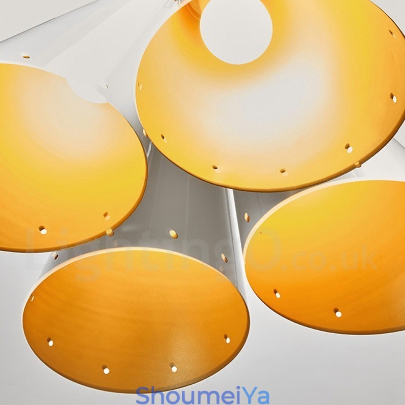 4 ライト レトロ 素朴 高級 アルミ合金 ペンダント ランプ シャンデリア アルミ合金 シェード付き