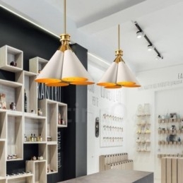 4 ライト レトロ 素朴 高級 アルミ合金 ペンダント ランプ シャンデリア アルミ合金 シェード付き