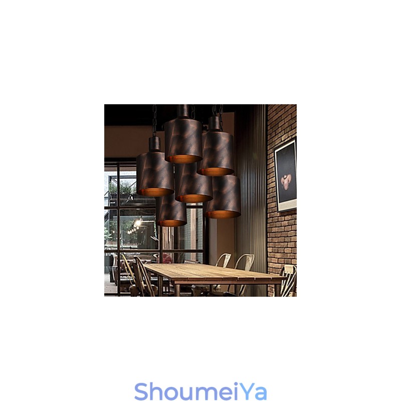 シャンデリア ラスティック ロッジ ドラム メタル ペンダント ライト
