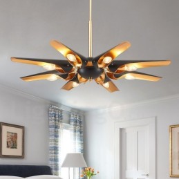 8 ライト レトロ 素朴 高級 アルミ合金 ペンダント ランプ シャンデリア アルミ合金 シェード付き