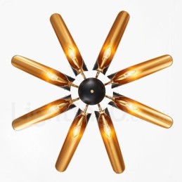 8 ライト レトロ 素朴 高級 アルミ合金 ペンダント ランプ シャンデリア アルミ合金 シェード付き