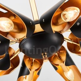 8 ライト レトロ 素朴 高級 アルミ合金 ペンダント ランプ シャンデリア アルミ合金 シェード付き