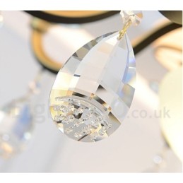 8 ライト レトロ 素朴な高級クリスタル ペンダント ランプ シャンデリア ガラス シェード付き