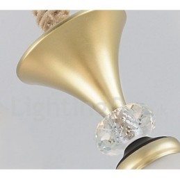 レトロで素朴な高級クリスタルペンダントランプ ガラスシェード付きシャンデリア