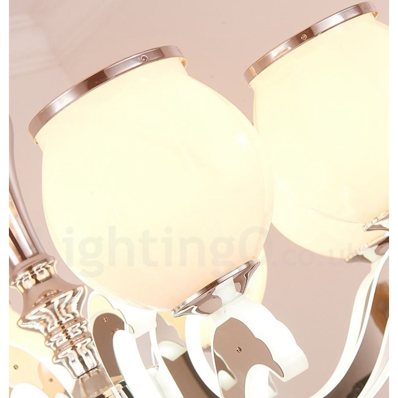 6 ライト モダン コンテンポラリー 高級ペンダント ランプ シャンデリア ガラス シェード付き