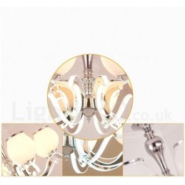 6 ライト モダン コンテンポラリー 高級ペンダント ランプ シャンデリア ガラス シェード付き