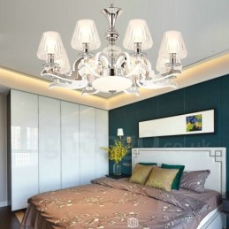 レトロで素朴な高級クリスタルペンダントランプ ガラスシェード付きシャンデリア