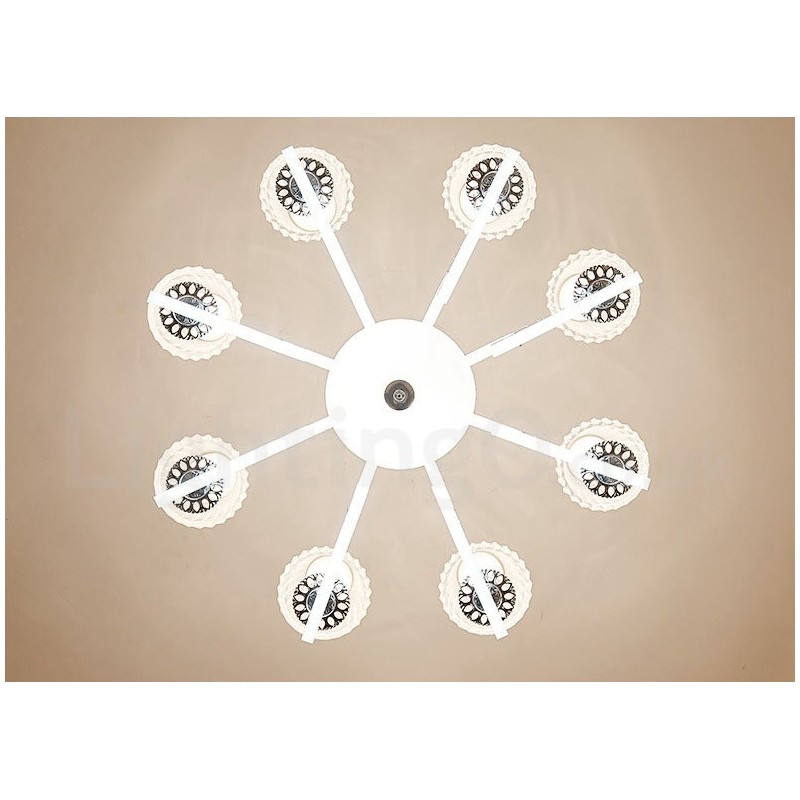 レトロで素朴な高級クリスタルペンダントランプ ガラスシェード付きシャンデリア