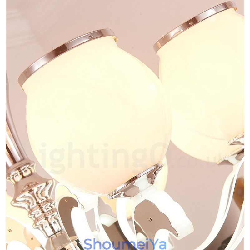 8 ライト モダン コンテンポラリー 高級ペンダント ランプ シャンデリア ガラス シェード付き