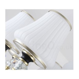 モダンで現代的なレトロな高級クリスタルペンダントランプシャンデリアガラスシェード付き