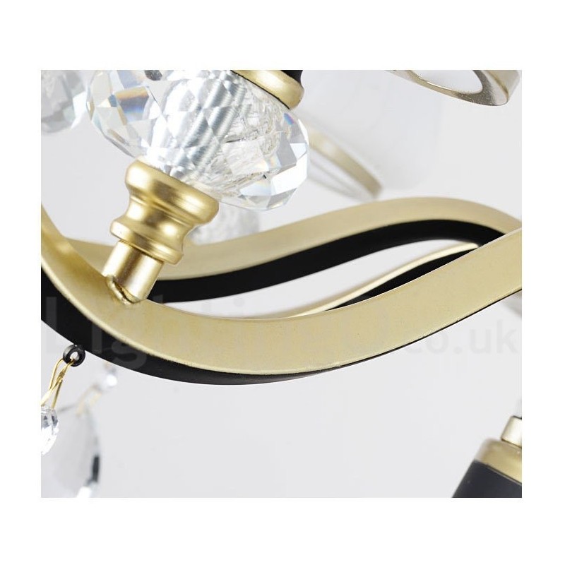 モダンで現代的なレトロな高級クリスタルペンダントランプシャンデリアガラスシェード付き