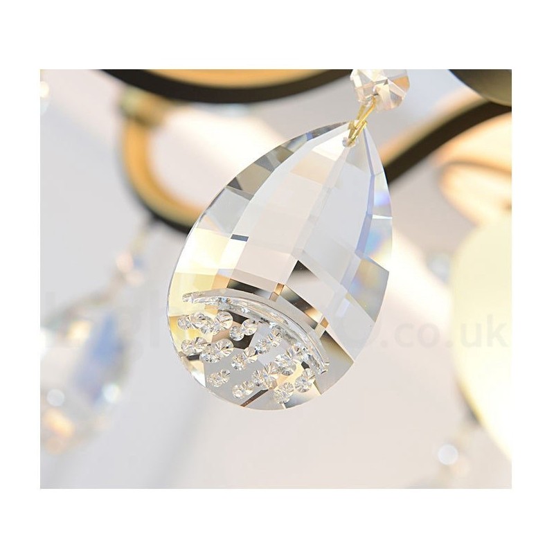 モダンで現代的なレトロな高級クリスタルペンダントランプシャンデリアガラスシェード付き