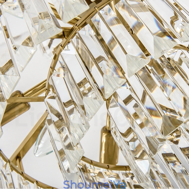 モダンコンテンポラリー 9 ライト スチール ペンダント ライト クリスタル シェード付き