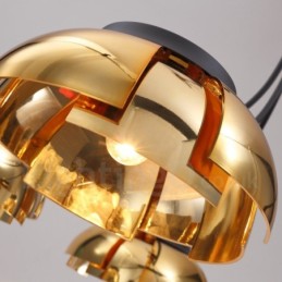 アクリルシェード付きモダンコンテンポラリー5ライトスチールシャンデリア