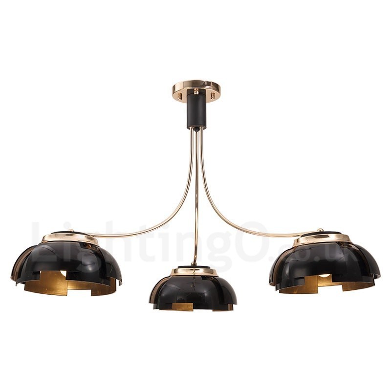 アクリルシェード付きモダンコンテンポラリー3ライトスチールシャンデリア