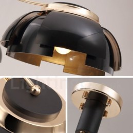 アクリルシェード付きモダンコンテンポラリー3ライトスチールシャンデリア