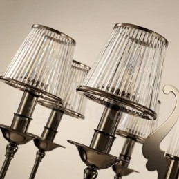 モダンコンテンポラリー 15 ライト スチール シャンデリア アクリル シェード付き