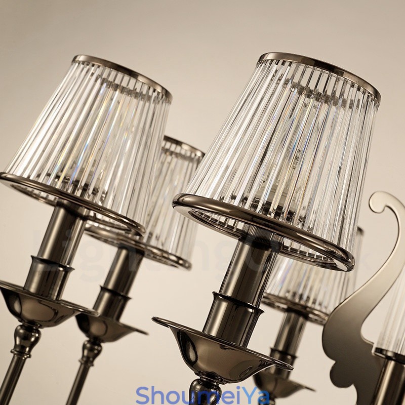 モダンコンテンポラリー 15 ライト スチール シャンデリア アクリル シェード付き