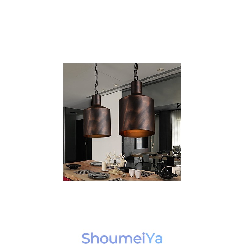 シャンデリア ラスティック ロッジ ドラム メタル ペンダント ライト