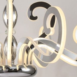 モダンコンテンポラリー 12 ライト スチール シャンデリア アクリル シェード付き