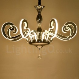 モダンコンテンポラリー 12 ライト スチール シャンデリア アクリル シェード付き