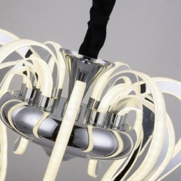 モダンコンテンポラリー 20 ライト スチール シャンデリア アクリル シェード付き