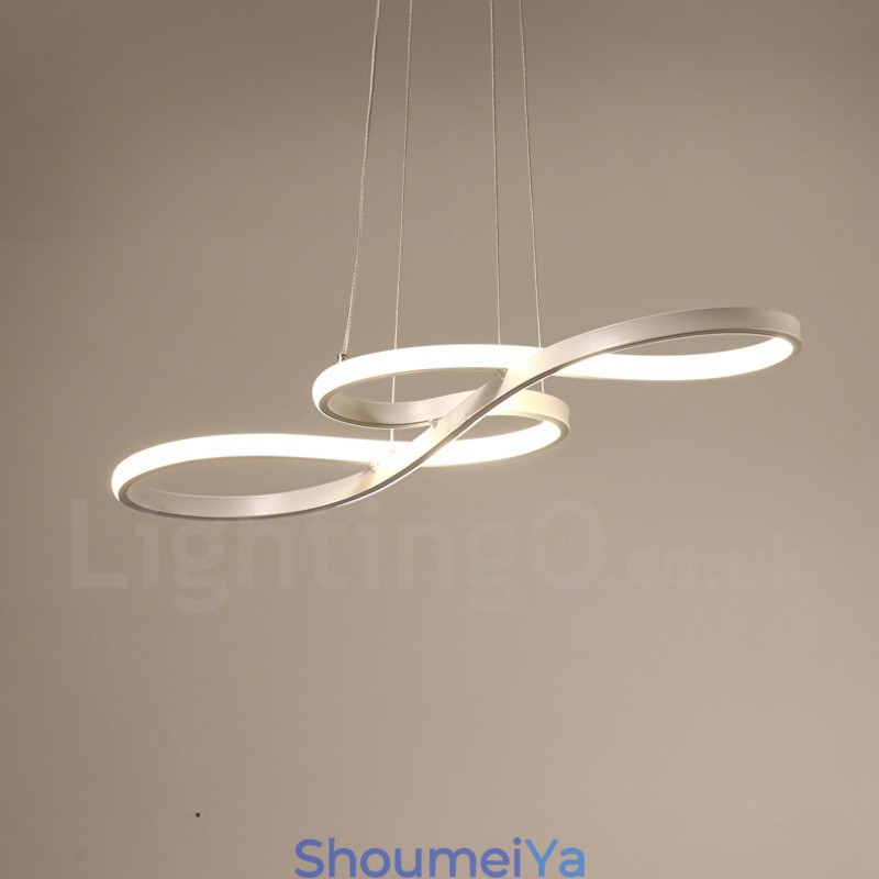 モダンで現代的なライトアルミ合金ペンダントライト、アクリルシェード付き