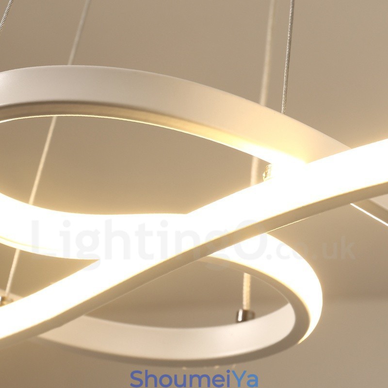 モダンで現代的なライトアルミ合金ペンダントライト、アクリルシェード付き