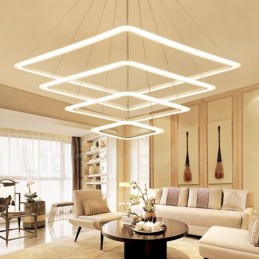 モダンコンテンポラリー 4 ライト アルミ合金 ペンダントライト アクリルシェード付き