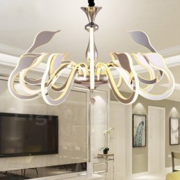 調光可能なモダンコンテンポラリー12ライトスチールシャンデリア、アクリルシェード付き