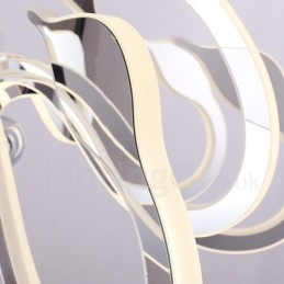 調光可能なモダンコンテンポラリー6ライトスチールシャンデリア、アクリルシェード付き