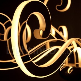 調光可能なモダンコンテンポラリー12ライトスチールシャンデリア、アクリルシェード付き