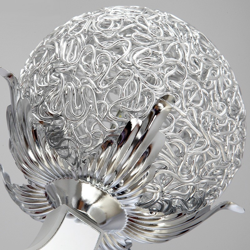 調光可能なモダンコンテンポラリー6ライトスチールシャンデリア、アルミ合金シェード付き