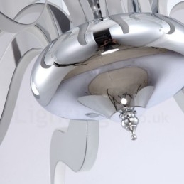 調光可能なモダンコンテンポラリー 15 ライト スチール シャンデリア、アクリル シェード付き