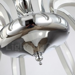 調光可能なモダンコンテンポラリー10ライトスチールシャンデリア、アクリルシェード付き