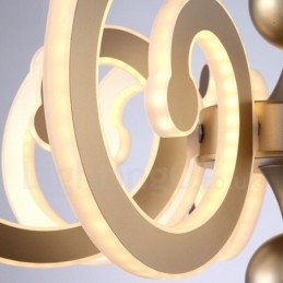 調光可能なモダンコンテンポラリー8ライトスチールシャンデリア、アクリルシェード付き