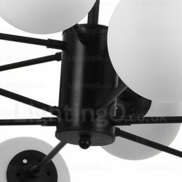 8 ライト モダン コンテンポラリー シャンデリア ガラス シェード付き