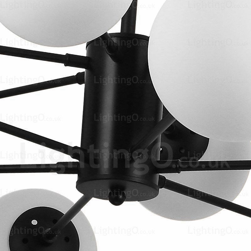 8 ライト モダン コンテンポラリー シャンデリア ガラス シェード付き