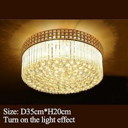 モダンで豪華なシャンデリアクリスタル吸収ドームライト直径35CM電球3個付き