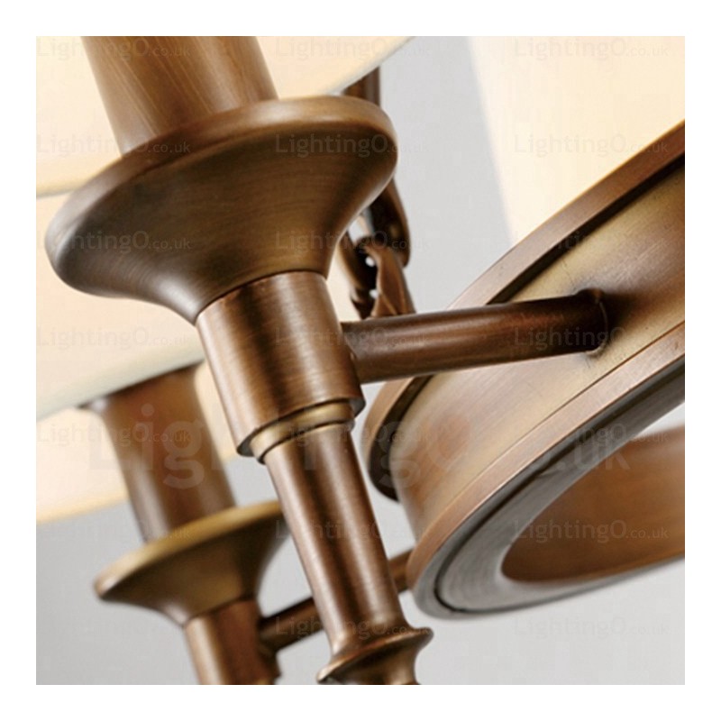 8 灯 北欧 カントリー 素朴なペンダント ライト ファブリック シェード付き