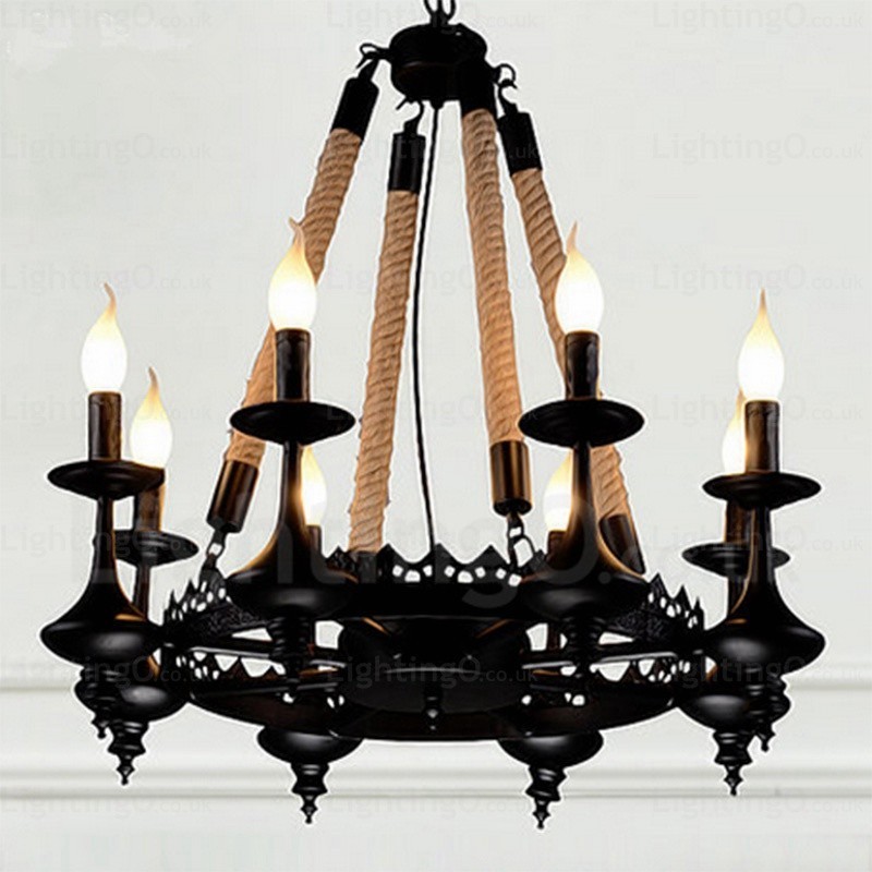 8 灯カントリー ラスティック ペンダント ライト