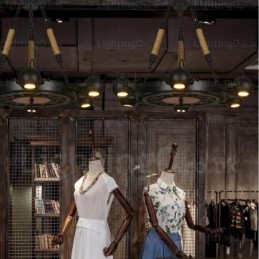 6 ライト ヴィンテージ レトロ ペンダント ライト ステンレス スチール シェード付き