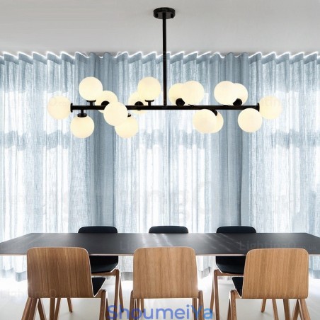 ガラスシェード付き16灯北欧ペンダントライト