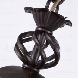 ガラスシェード付き1灯カントリーラスティックペンダントライト