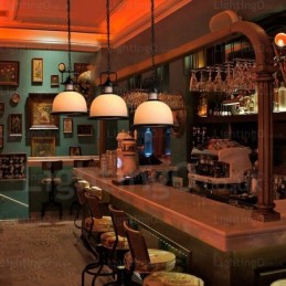 ガラスシェード付き1灯カントリーラスティックペンダントライト